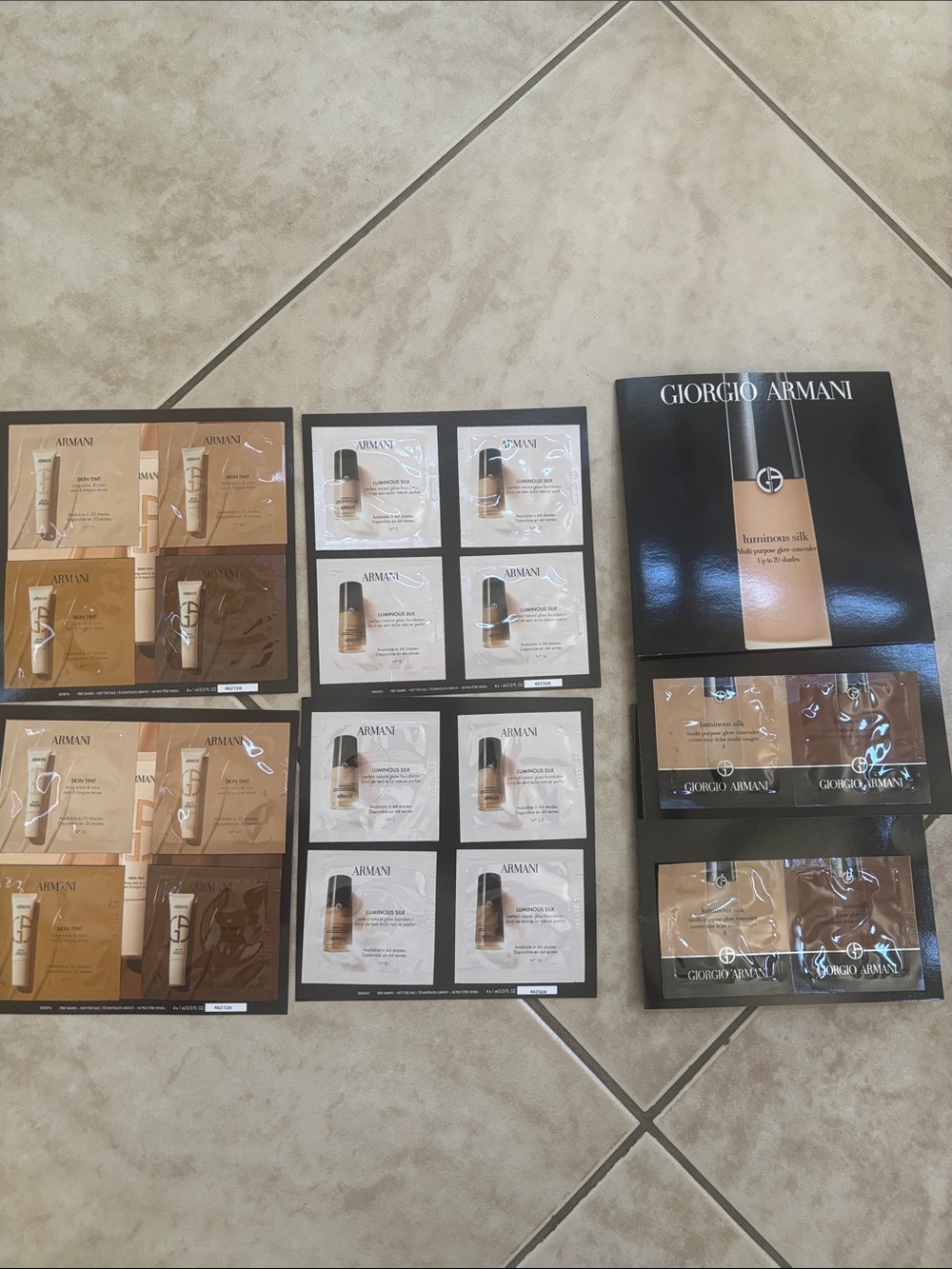 Giorgio Armani Foundation Sample Sachets - Beige, Tan, Brown